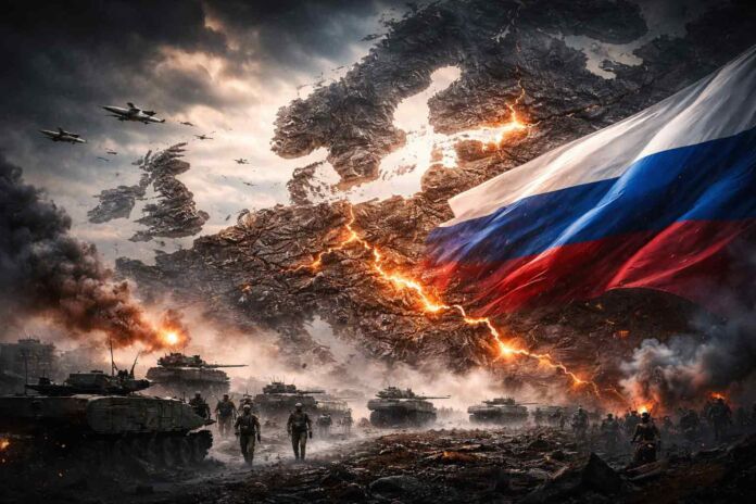 خريطة أوروبا الشرقية تظهر روسيا وأوروبا على حافة التحول وسط تصاعد التوتر بين موسكو والناتو